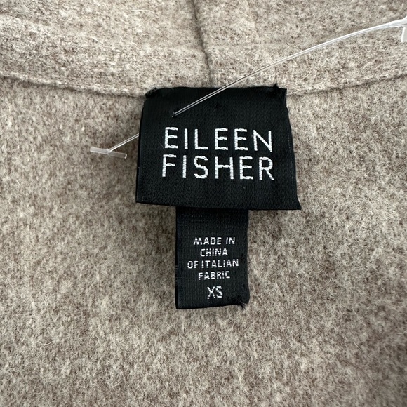 Eileen Fisher Lightweight Boiled Wool High Collar Coat in Regenerative Wool XS - Picture 5 of 6